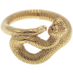Bague homme serpent en acier inoxydable — enroulement sur le doigt