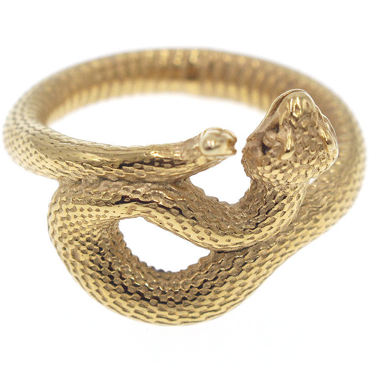 Bague homme serpent en acier inoxydable — enroulement sur le doigt