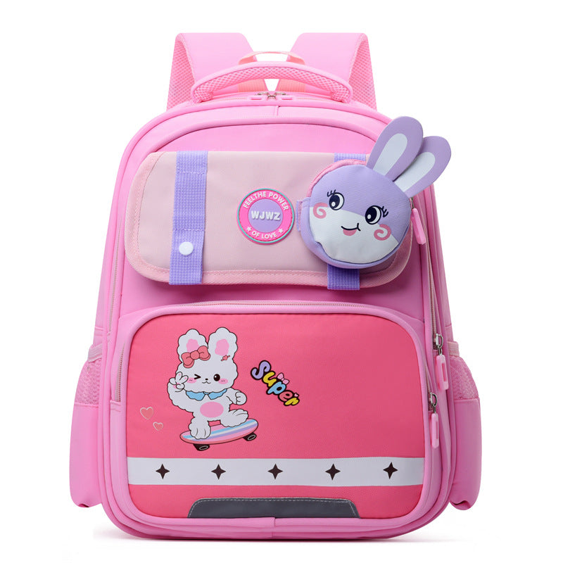 Cartable primaire à écusson animal — lapin ou dinosaure
