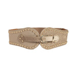 Ceinture large élastique en suédine cloutée