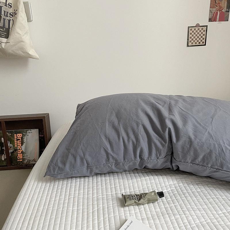 Taies d'oreiller en coton lavé — vendues par paire, 48 × 74  — coloris