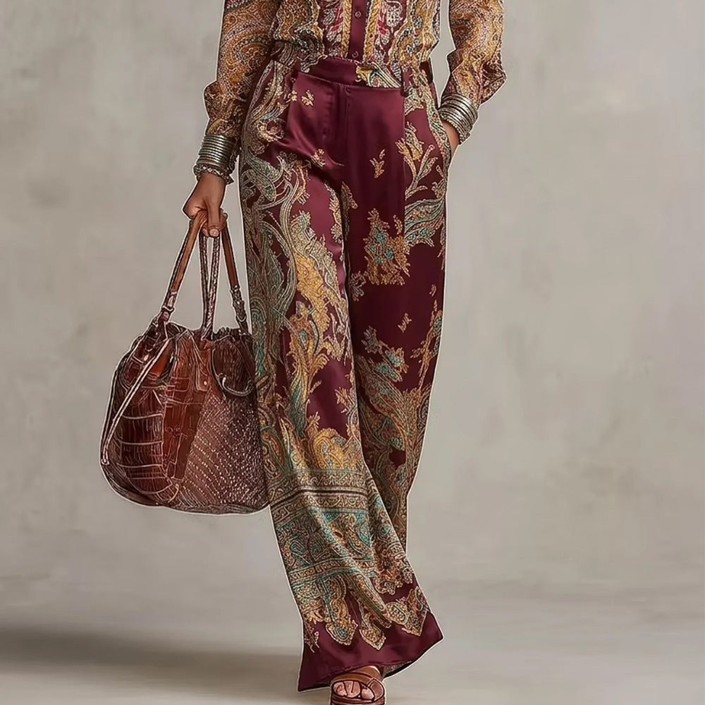 Ensemble chemise et pantalon à motif cachemire
