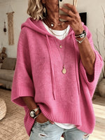Pull à capuche en maille, coupe ample — cordon de serrage — coloris