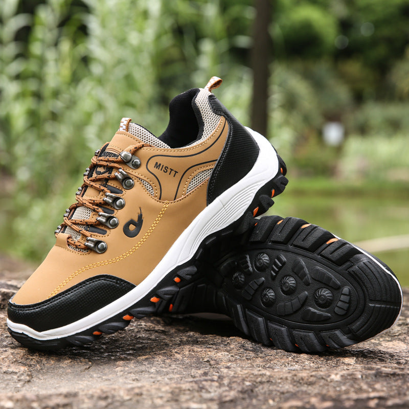 Chaussures de marche homme à lacets — semelle crantée, tige basse