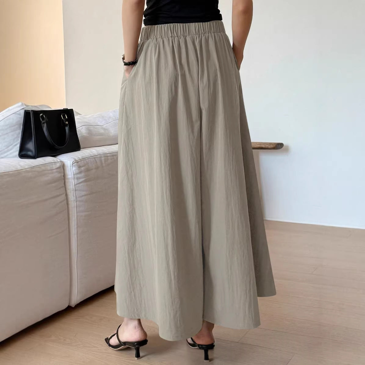 Pantalon jupe très large à taille élastique — tombé fluide