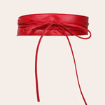 Ceinture large à nouer en simili, taille marquée