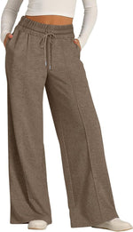 Pantalon large en molleton, pli marqué devant — coloris