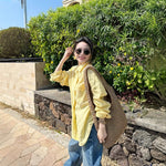 Chemise jaune ample en voile léger