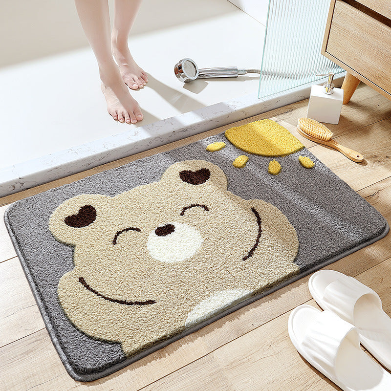 Tapis de bain floqué à motif animalier — coloris