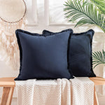 Housse de coussin à franges, coton bohème