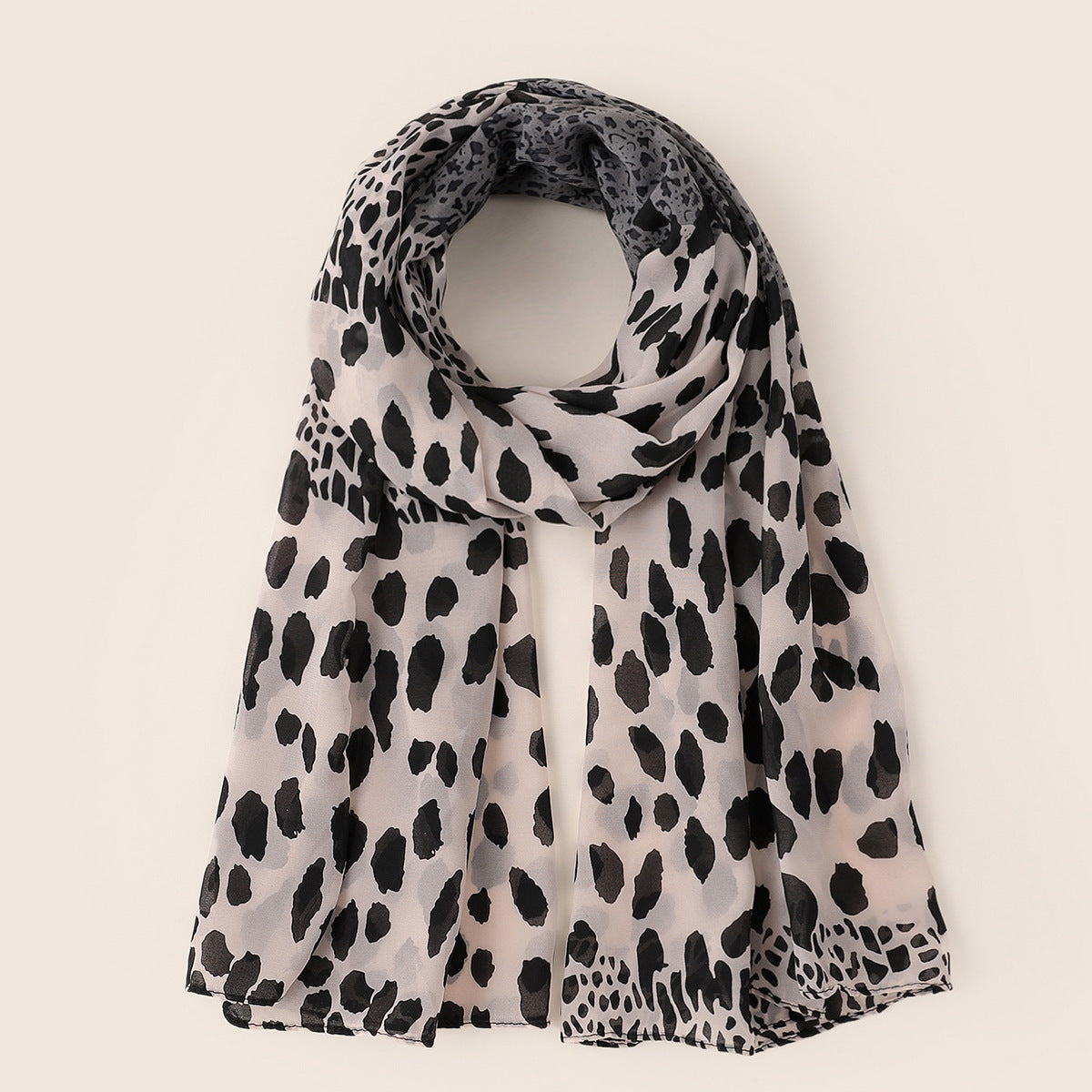 Écharpe femme imprimée en voile — léopard, pois, zèbre ou ch — coloris