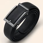 Ceinture homme en cuir de vachette grainé, boucle automatiqu — coloris