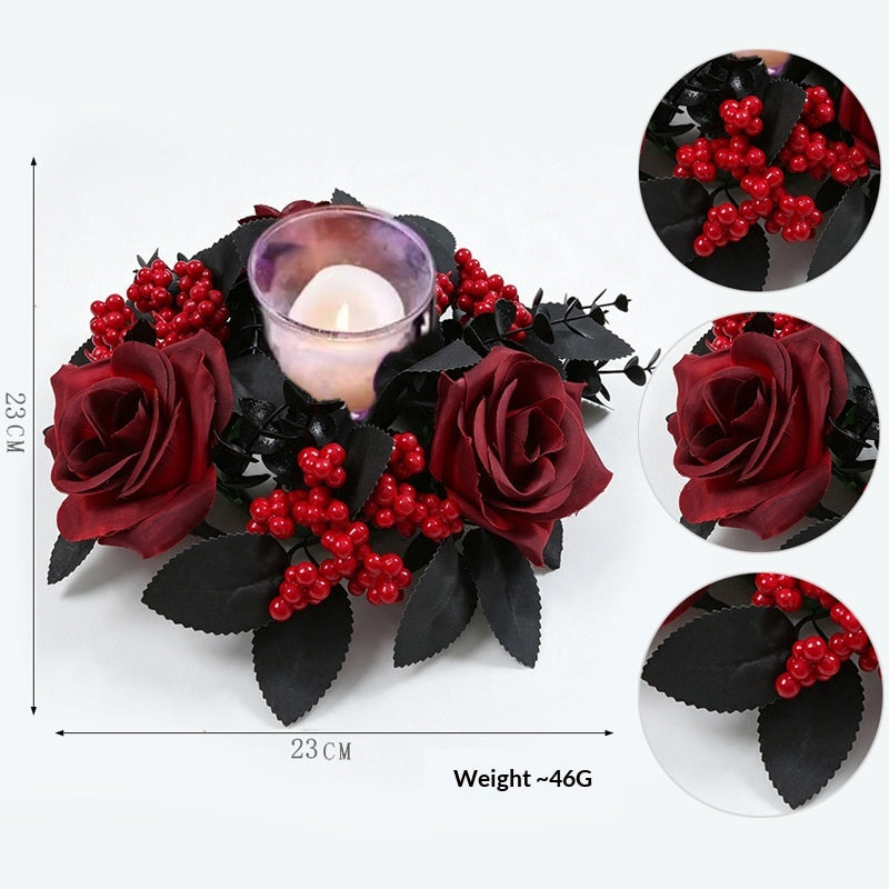 Couronne de photophore en feuillage artificiel — 23 à 32 cm
