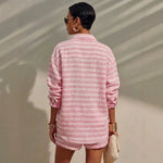 Ensemble chemise ample et short assorti à rayures