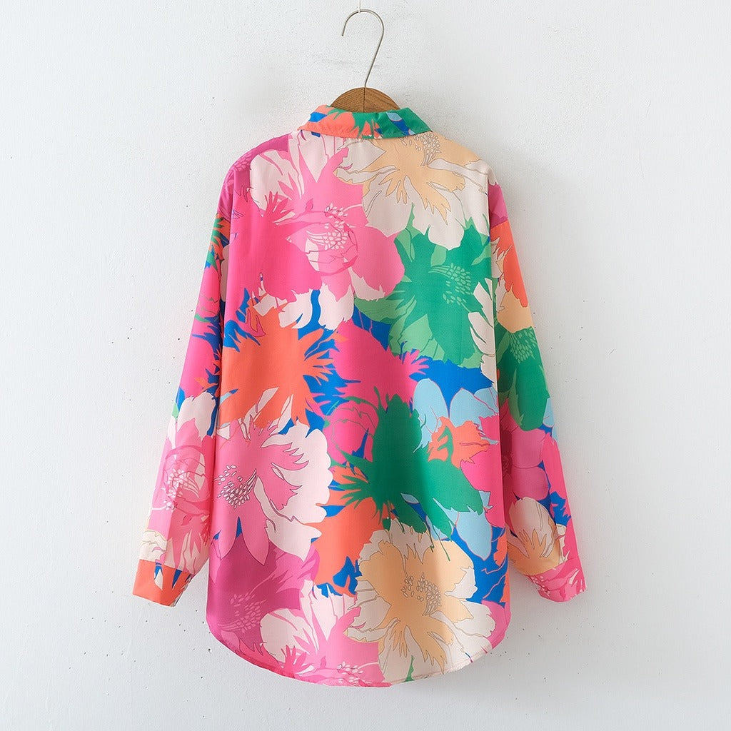 Chemise ample à grand imprimé floral