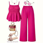 Ensemble 2 pièces — caraco froncé et pantalon large