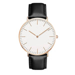 Montre mixte minimaliste, cadran 40 mm et bracelet cuir