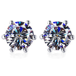 Puces d’oreilles en argent 925 — zircon serti six griffes