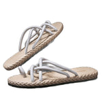 Tongs homme à dessus tressé — semelle crantée