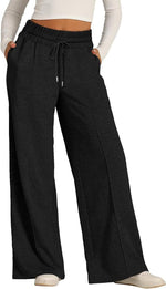 Pantalon large en molleton, pli marqué devant — coloris