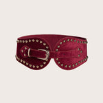 Ceinture large élastique en suédine cloutée