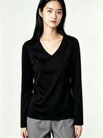 Sous-pull noir en maille fine, encolure au choix