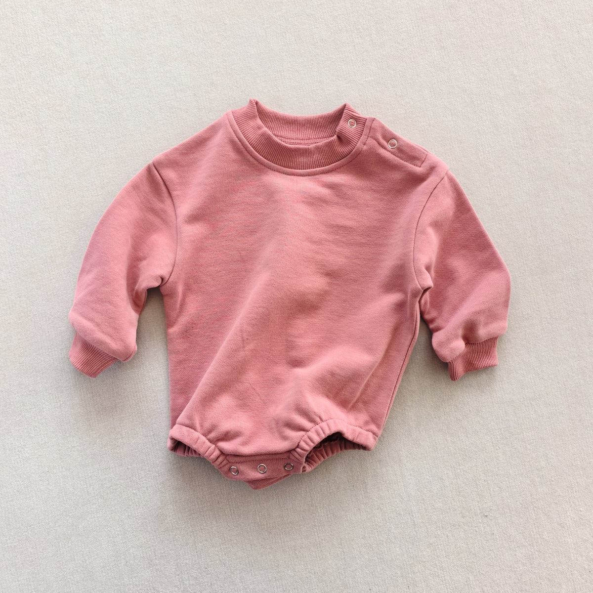 Combinaison bébé unie en coton — manches longues — coloris