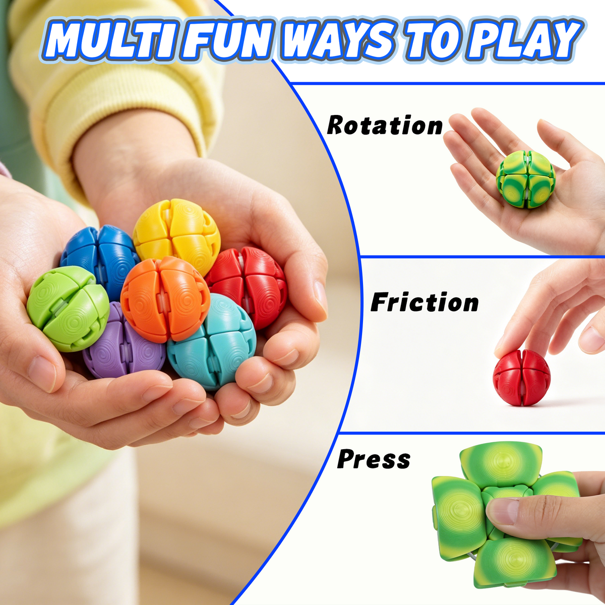 Grosse balle anti-stress et 9 mini-balles — imprimées 3D