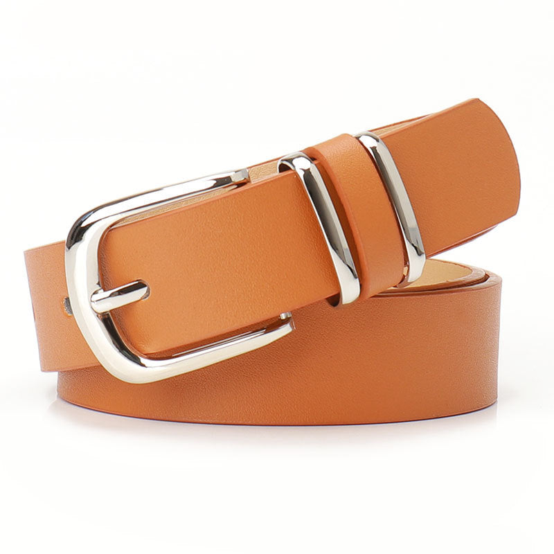 Ceinture femme à boucle argentée, coloris unis ou léopard