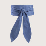 Ceinture large à nouer, longs pans en ruban — coloris