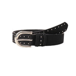 Ceinture femme cloutée à boucle argentée