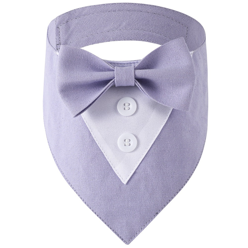 Bandana chien façon smoking — nœud papillon amovible