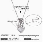 Collier cœur zircon en acier inoxydable — placage or PVD, 4  — coloris