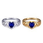 Bague mains en cœur en acier titane — geste stylisé