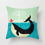Housse de coussin à motifs marins, esprit méditerranéen — coloris