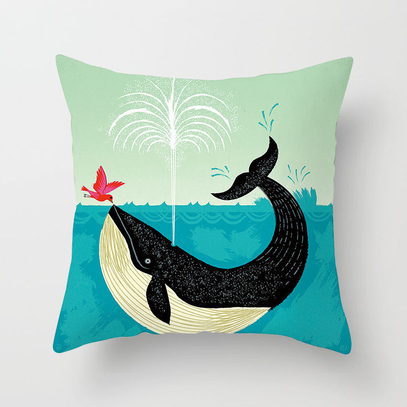Housse de coussin à motifs marins, esprit méditerranéen — coloris