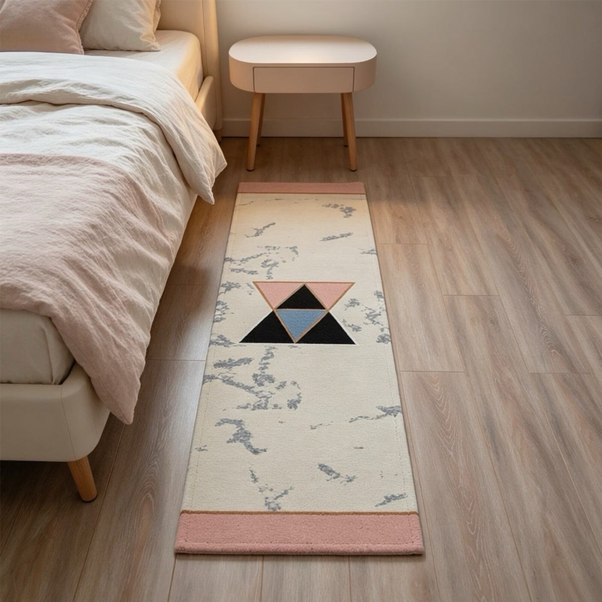 Tapis de couloir à motif géométrique — lavable, 45 × 120 cm