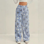 Pantalon de pyjama duveteux, imprimé lunes et étoiles