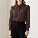 Chemise à empiècement de dentelle au crochet — coloris