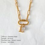 Collier lettre à personnaliser — initiale A à Z, acier inoxy — coloris
