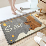 Tapis de bain floqué à motif animalier