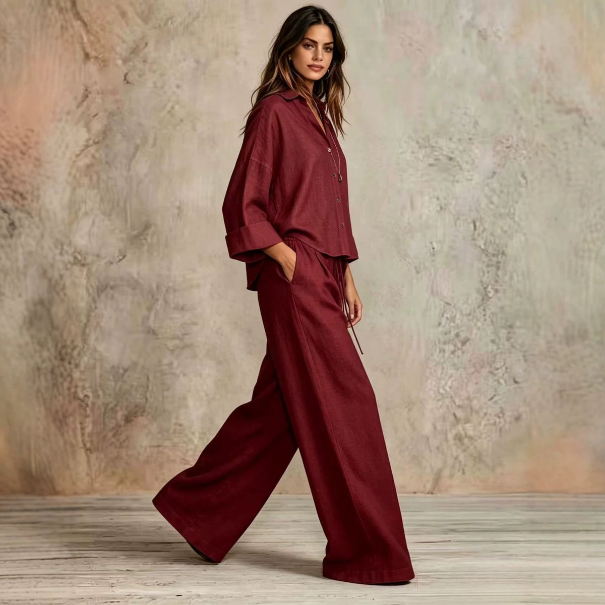 Ensemble 2 pièces — chemise ample et pantalon large