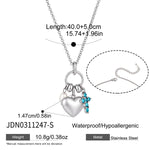 Collier cœur zircon en acier inoxydable — placage or PVD, 4 finitions