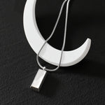 Collier pendentif carré sur chaîne serpent — acier inoxydable 304