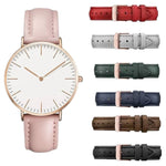Montre mixte minimaliste, cadran 40 mm et bracelet cuir