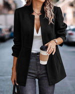 Blazer souple à texture jacquard, coupe droite