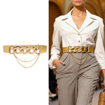 Ceinture élastique dorée à maillons et chaînettes