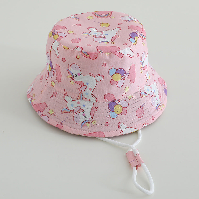 Bob bébé réversible en coton — jugulaire réglable — coloris