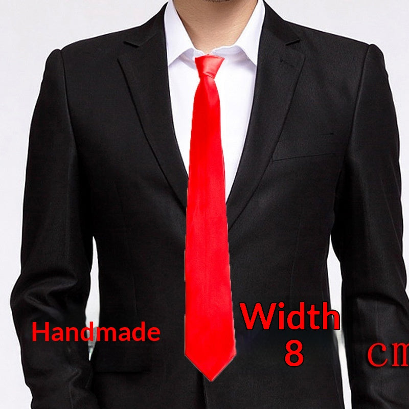 Cravate homme 8 cm — nouage main, coloris unis — coloris