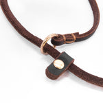 Laisse-collier coulissante en cuir tressé